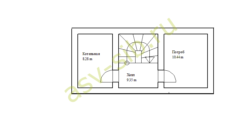 План цокольного этажа дома по проекту Б165-215.
